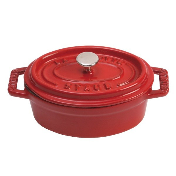 Mini-cocotte en fonte 11 cm ovale cerise - Staub