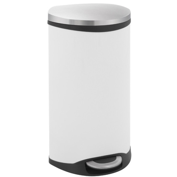 Poubelle à pédale Shell Bin 30L inox mat / blanc - EKO