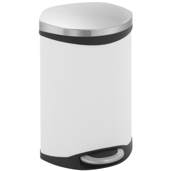 Poubelle à pédale Shell Bin 10L inox / blanc - EKO