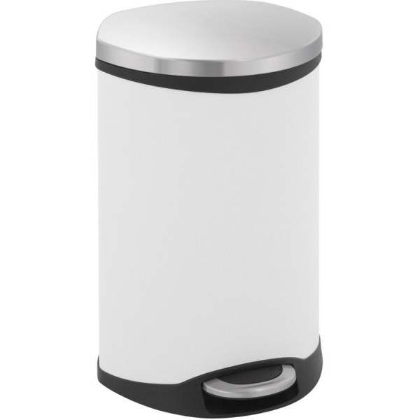 Poubelle à pédale Shell Bin 18L inox / blanc - EKO