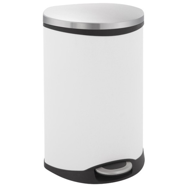 Poubelle à pédale Shell Bin 50L inox / blanc - EKO