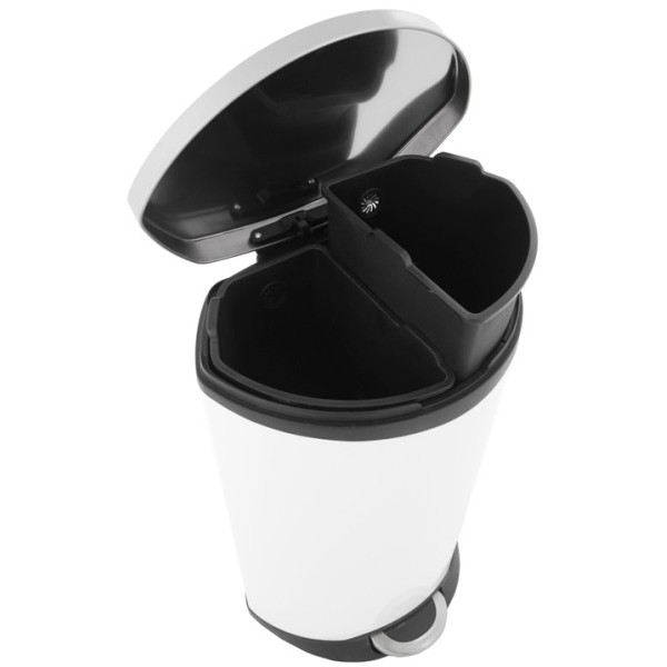Poubelle à pédale Shell Bin pour le tri sélectif blanc - EKO