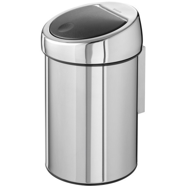 Touch bin. Poubelle de salle de bain 3L inox brillant - Brabanti