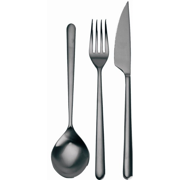 Linéa. Ménagère 24 pièces aspect inox poli mat - Mepra