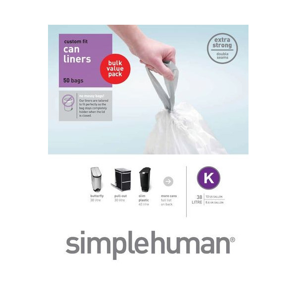 Paquet de 50 sacs poubelle 35/45L (K) - Simplehuman