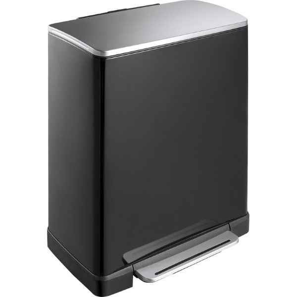 E-Cube. Poubelle à pédale noire tri sélectif, 46L (18/28L) - EKO | Art.  8713631667536 - vue 1