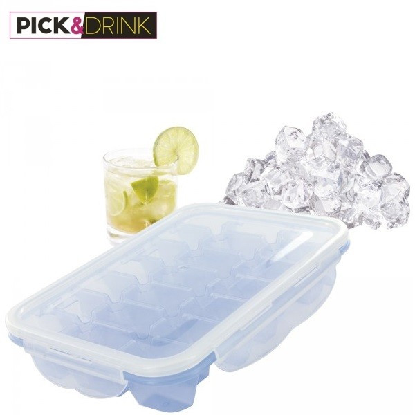 Bac à glaçons 21 cavités avec couvercle - Pink & Drink