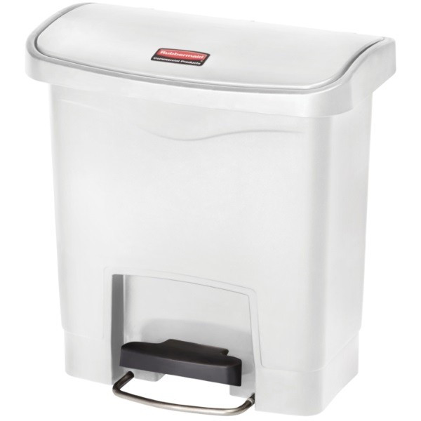 Slim Jim Step On. Poubelle à pédale de 15L, blanc - Rubbermaid