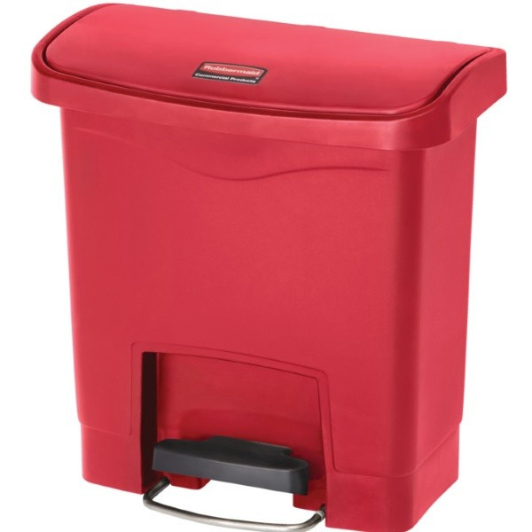 Slim Jim Step On. Poubelle à pédale de 15L, rouge - Rubbermaid