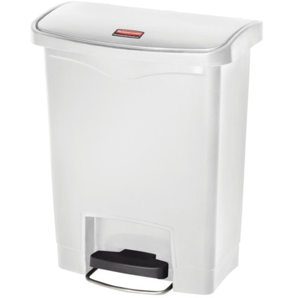 Slim Jim Step On. Poubelle à pédale de 30L, blanc - rubbermaid