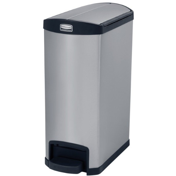 Slim Jim Step On. Poubelle inox étroite 50L, noir - Rubbermaid