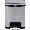 Slim Jim Step On. Poubelle inox recycling 30L, (2 x15L) - rubber