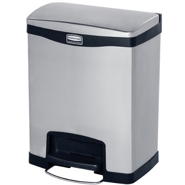 Slim Jim Step On. Poubelle inox recycling 30L, (2 x15L) - rubber