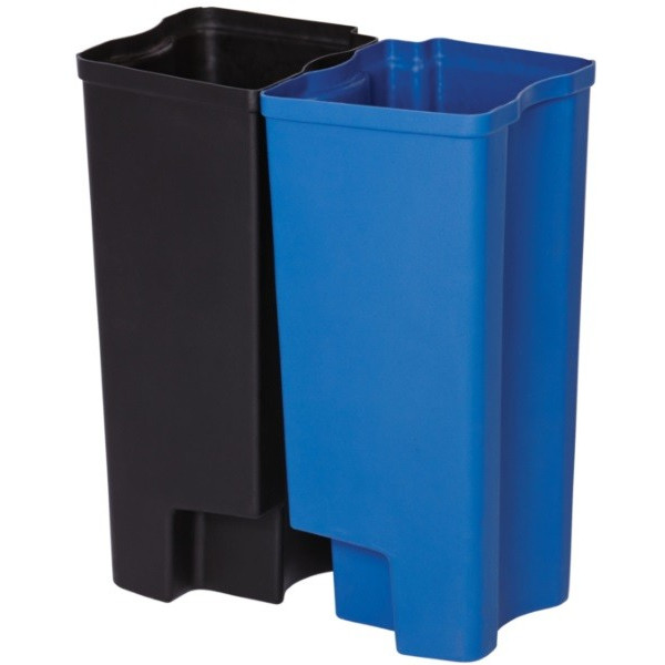 Slim Jim Step On. Poubelle inox recycling 30L, (2 x15L) - rubber