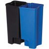 Slim Jim Step On. Poubelle inox recycling 30L, (2 x15L) - rubber