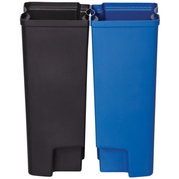 Slim Jim Step On. Poubelle inox recycling 30L, (2 x15L) - rubber