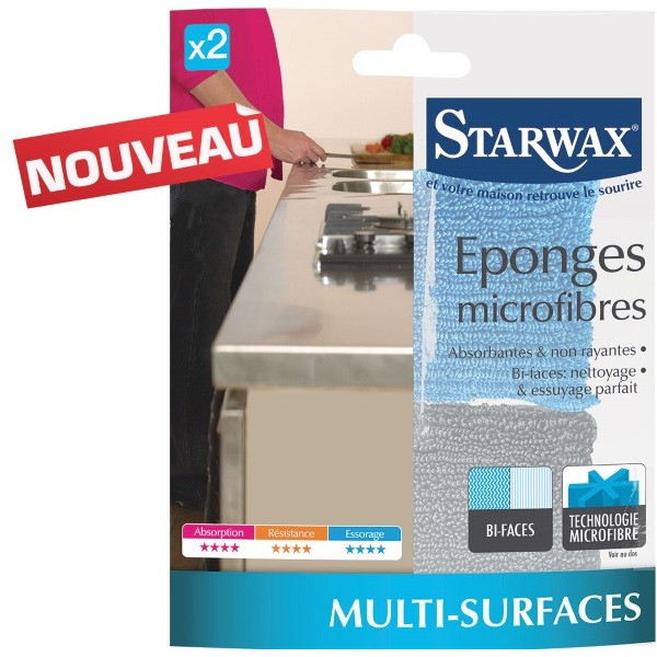 Eponges microfibres (Par 2) - Starwax | Art. 3365000013991 - vue 1