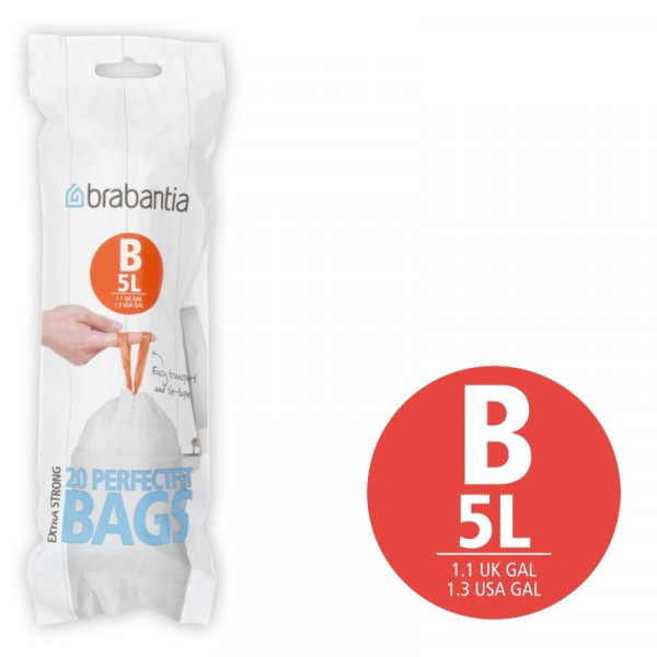 Rouleau de 20 sacs poubelle 5L (B) - Brabantia | Art. 8710755311741