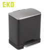E-Cube. Poubelle à pédale rectangulaire 20L Noir - EKO
