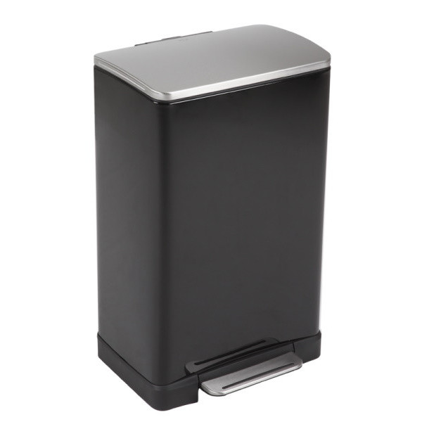 E-Cube. Poubelle à pédale rectangulaire 40L Noire - EKO