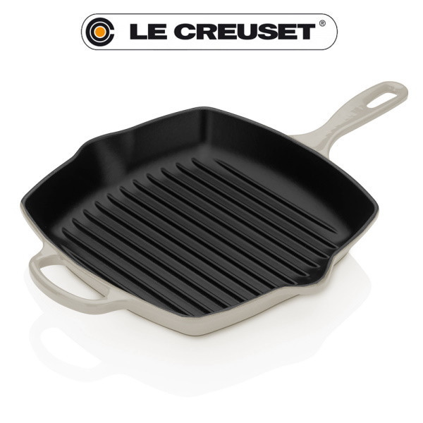 Evolution. Skillet Gril Carré 26 cm Meringue - Le Creuset