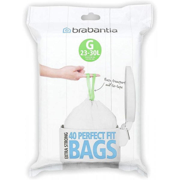 Lot de 40 sacs poubelle 23-30L (G) - BRABANTIA