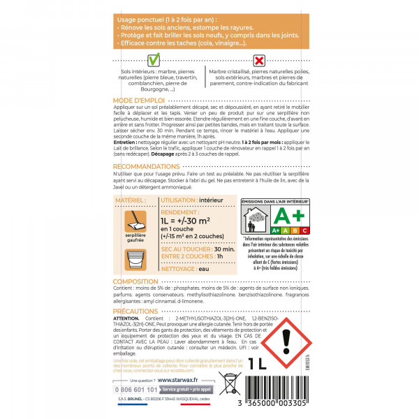 Protection brillante Pierres naturelles et marbre 330-A - Starwa