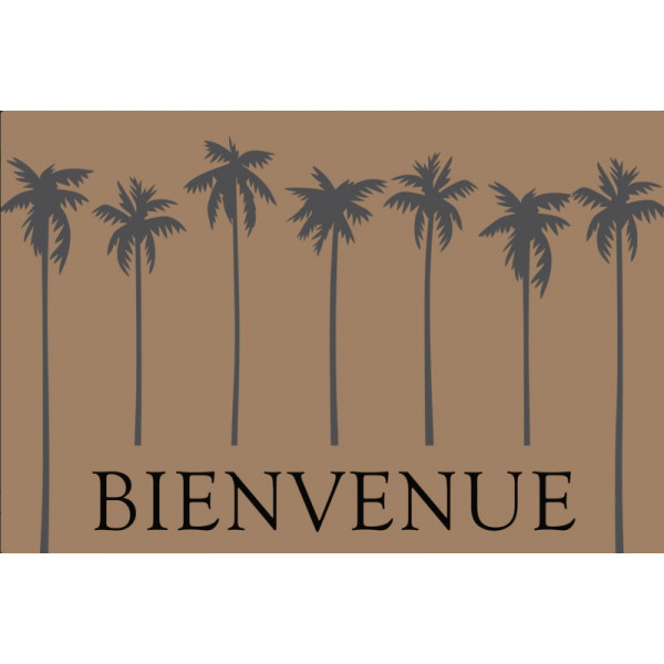 Tapis coco imprimé 40x60 cm Palmiers - BTB Tapis Benoit