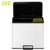 Poubelle à pédale tri sélectif Essential 20+9 L, EKO blanc  (Vue 1)