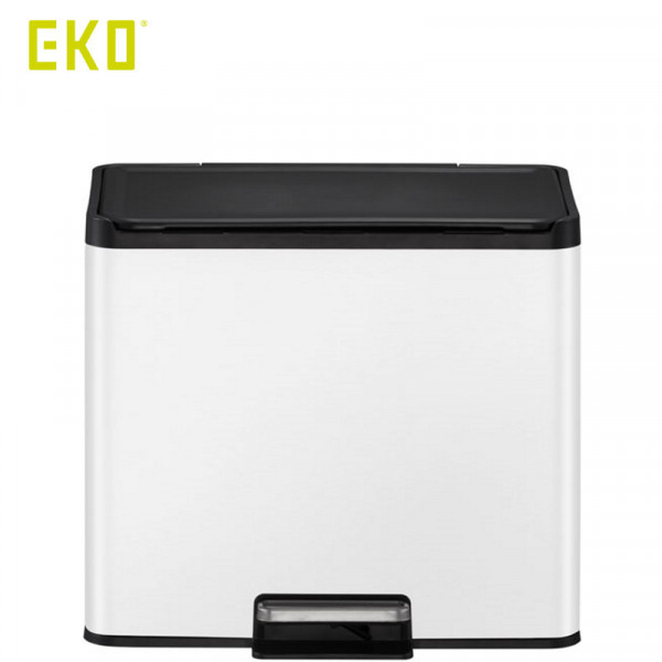Poubelle à pédale tri sélectif Essential 20+9 L, EKO blanc  (Vue 4)