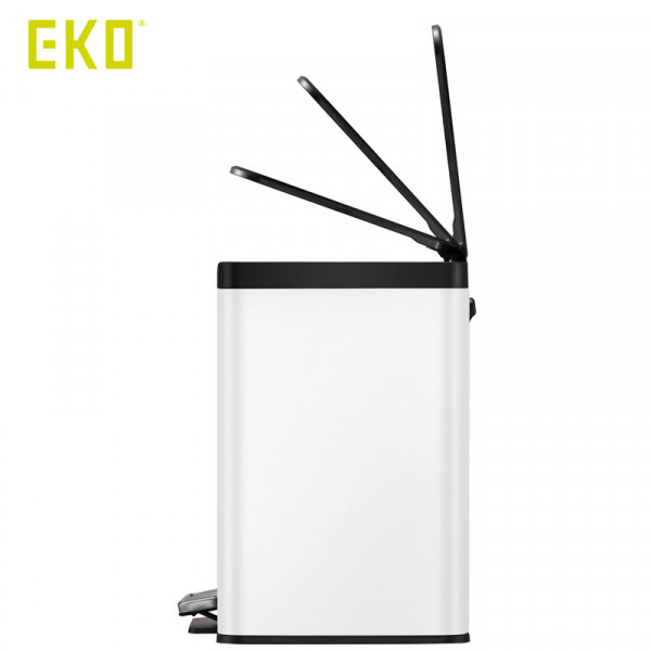 Poubelle à pédale tri sélectif Essential 20+9 L, EKO blanc  (Vue 5)