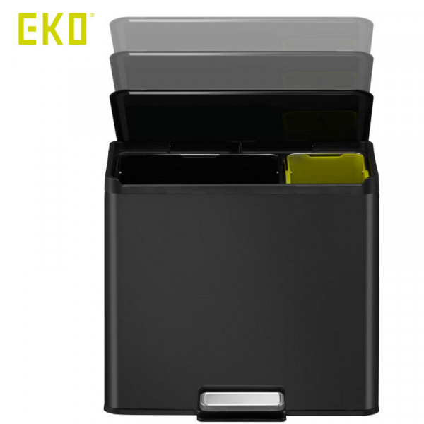 Poubelle à pédale tri sélectif Essential 20+9 L, EKO noir  (Vue 4)