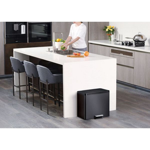 Poubelle à pédale tri sélectif Essential 20+9 L, EKO noir  (Vue 5)