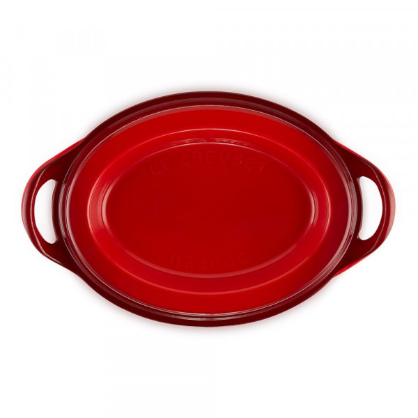 Doufeu. Cocotte ovale en fonte rouge cerise - Le Creuset (Vue 2)