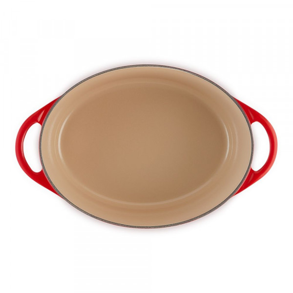 Doufeu. Cocotte ovale en fonte rouge cerise - Le Creuset (Vue 3)