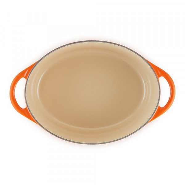 Doufeu. Cocotte ovale en fonte orange volcanique - Le Creuset (Vue 3)