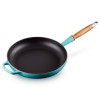 Poêle à frire fonte avec manche bois bleu caraibes - Le Creuset (Vue 2)