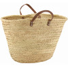 Couffin Palmier Naturel + Poignées Cuir 65 cm - Aubry Gaspard