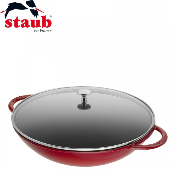Zwilling Staub France - Wok en fonte rouge cerise | 40509-898-0 (Vue 1)