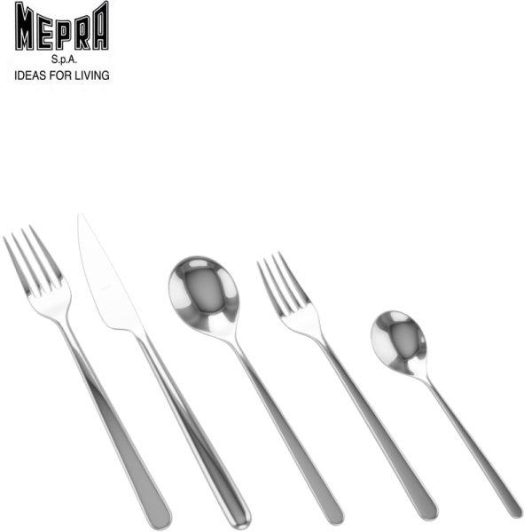 Linea. couverts aspect inox brillant, mat (ICE) ou Peltro (Vintage), 4 mm - Mepra