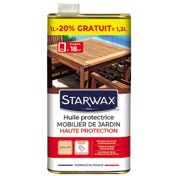 Saturateur haute protection terrasses bois Incolore 1L  - Starwax | Art. 193