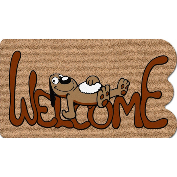 Kokarda. Tapis Faux Coco Chien relax Welcom 40 x 70 cm - EuroFlock Division | Art. 20733