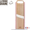 La Bonne Graine. Mandoline bois traditionnelle FSC - 75 mm - 1 à 10 mm - rose - Bron Coucke | Art.  LBGM03