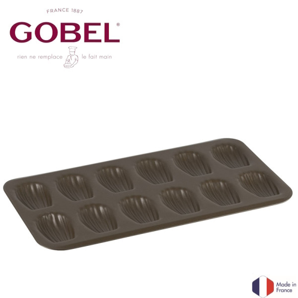 Gobel. Plaque 12 madeleines - antiadhérente - 395 x 200 x 17 mm - Tellier | Art.  264710 - Vue 1