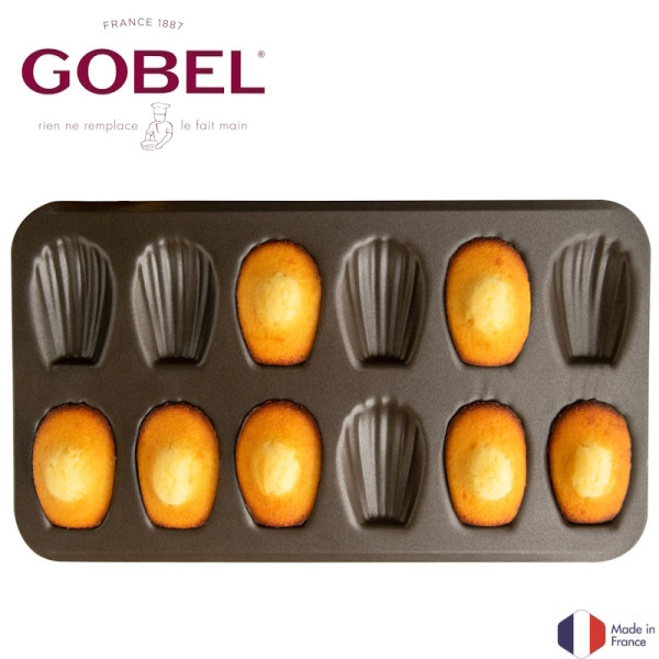 Gobel. Plaque 12 madeleines - antiadhérente - 395 x 200 x 17 mm - Tellier | Art.  264710 - Vue 2