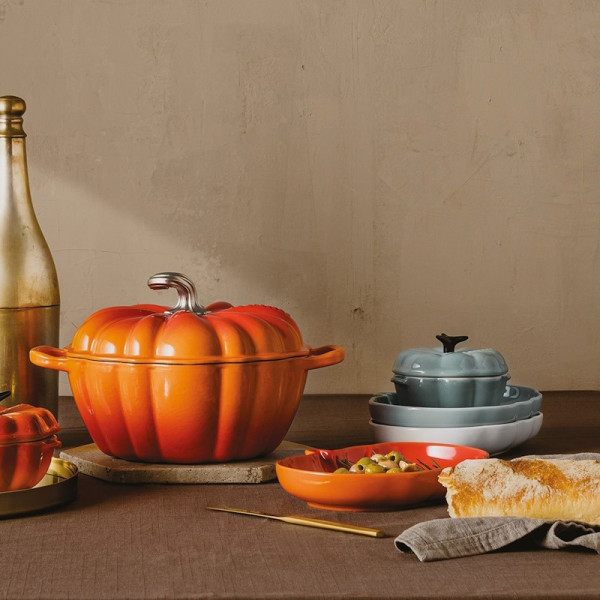 Assiette Céramique Décorative En Forme De Citrouille - Pour Service, Décoration, Halloween, Thanksgiving - Dimensions ~19.5x18.5 Cm