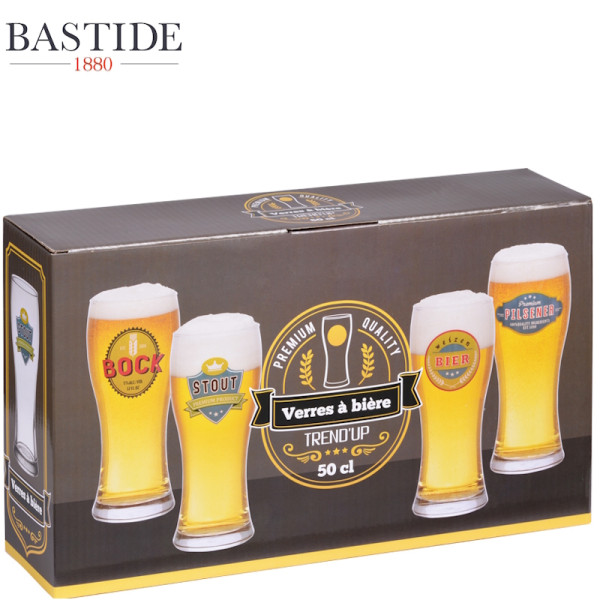 Coffret de 4 chopes à bières 50 cL décorées - Trend'Up | Art. 3106233140050 - Vue 2