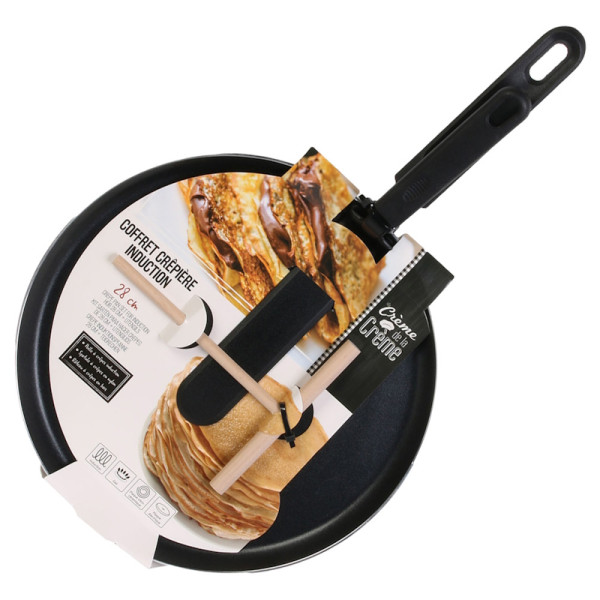 Crêpière 28 cm + Râteau et Spatule - CMP Group | Art. 3664944077527 - Vue 1