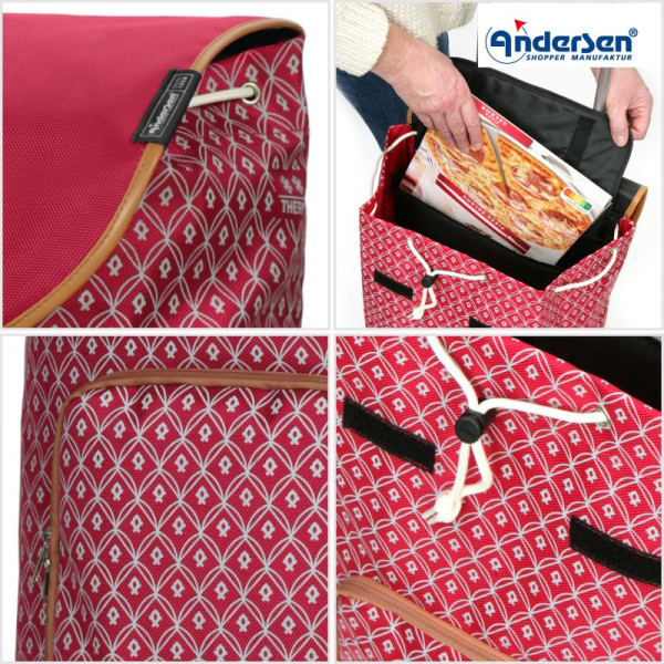 Unus Shopper Famke. Chariot 2 roues 47L rouge - Andersen Shopper | Art. 140-174-70  - Vue 3