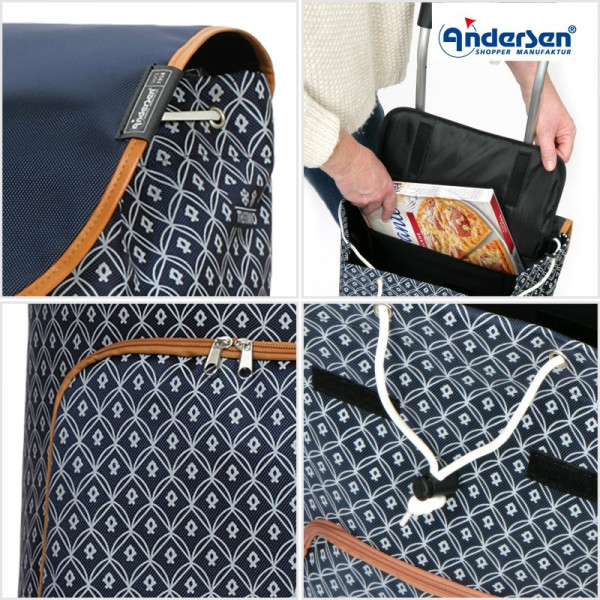 Unus Shopper Famke. Chariot 2 roues 47L bleu - Andersen Shopper | Art. 140-174-90  - Vue 3